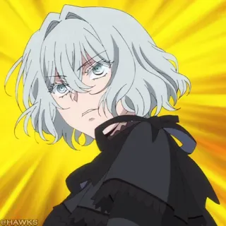 ❄️ d8fbd990 @HAWKS Anime, Charakter, Graue Haare, Weiblich, Brille, Manga whatsapp sticker