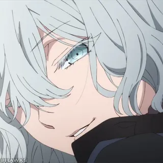 ❄️ f8c7e923 Anime, Porträt, Frau, Weißes Haar, Animation, Charakter whatsapp sticker