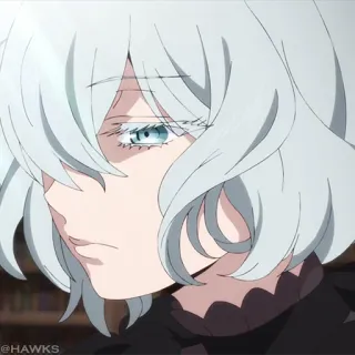 ❄️ fd9a4630 @HAWKS Anime, Frau, Weißes Haar, Mädchen, Porträt whatsapp sticker