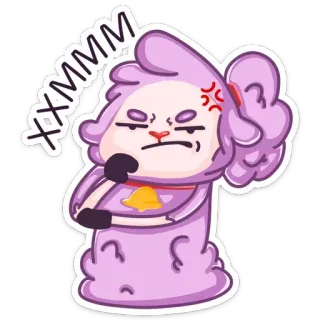 🤔 0fc09408 X-XMMM мультфильм, злой, милый, овца, думающий, мультяшная овца, раздраженный, раздраженный telegram sticker