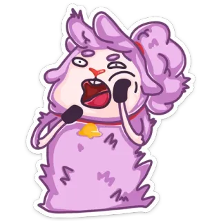 😴 1f62e9c2 овца, мультфильм, животное, милый, смешной, фиолетовый telegram sticker