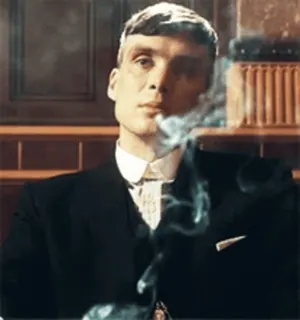 😐 1bb96671 Tommy Shelby Peaky Blinders Tommy Shelby, Peaky Blinders, Cillian Murphy, BBC, Drama criminal, Fumador, Hombre telegram sticker