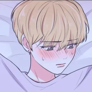 😳 0de7149f 남자, 애니메이션, 귀여운, 볼빨개짐, 누워있는, 남성, 만화, 사람 telegram sticker
