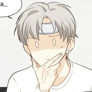 🤔 169a0e2d TA... 만화, 남성, 생각, 걱정 telegram sticker