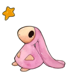 😲 36e07df4 carino, kawaii, rosa, coniglio, stella, adesivo telegram sticker
