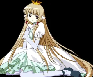 😰 bfa4c0f3 Anime, Principessa, Vestito, Corona, Elfo, Cartone animato telegram sticker