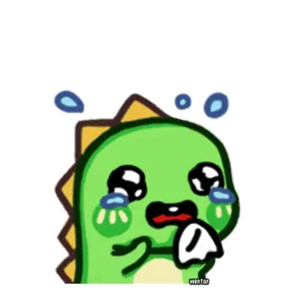 🥺 4447980b dinosaurio, llorando, triste, lindo, dibujos animados, kawaii telegram sticker