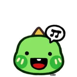 😀 d6a56c2d wantoe lindo, verde, personaje, sticker, musical, slime telegram sticker