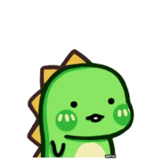 😶 ebf8b99c dinosaurio, lindo, dibujos animados, animal, kawaii, verde telegram sticker