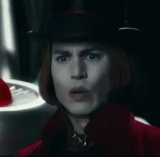 🍫 a2046827 Willy Wonka Charlie and the Chocolate Factory Willy Wonka, Johnny Depp, cioccolato, film, dolce, caramella telegram sticker