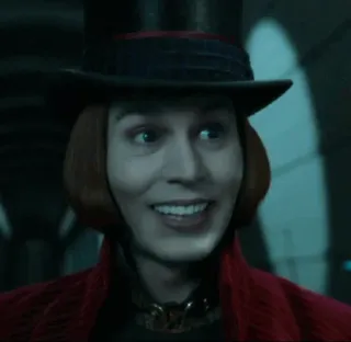 🍫 b5852867 Willy Wonka Charlie and the Chocolate Factory willy wonka, fabbrica di cioccolato, johnny depp, personaggio film, caramelle, dolci telegram sticker
