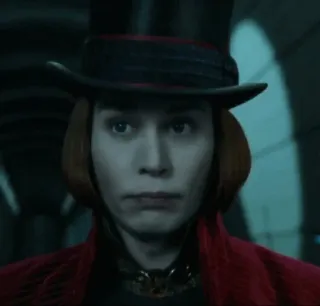 🍫 c6f832de Willy Wonka Charlie and the Chocolate Factory Willy Wonka, cioccolato, fabbrica, Tim Burton, Johnny Depp, fantasy, film telegram sticker