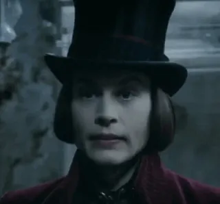 🍫 eea7d731 Willy Wonka Charlie and the Chocolate Factory willy wonka, johnny depp, fabbrica di cioccolato, caramella, dolce, personaggio film telegram sticker