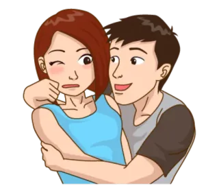 🤗 a024c6b7 koppel, knuffel, liefde, cartoon, relatie telegram sticker