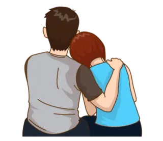 🤗 e6be2fd6 knuffel, empathie, troost, liefde, steun, koppel, relatie telegram sticker