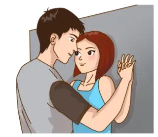 🤗 f22c4fe6 stel, romantisch, liefde, omhelzing, cartoon telegram sticker