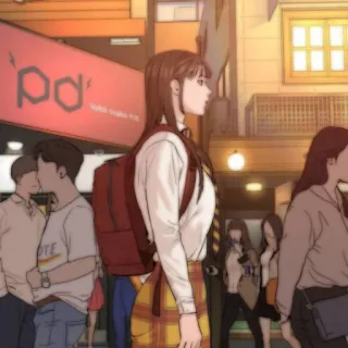 💌 5b1ae2c0 女人, 女孩, 青少年, 学生, 校服, 街道, 城市, 行人, 背影 telegram sticker