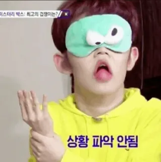 🦊 08f009c2 상황 파악 안됨 kpop, penutup mata tidur, lucu, bingung telegram sticker