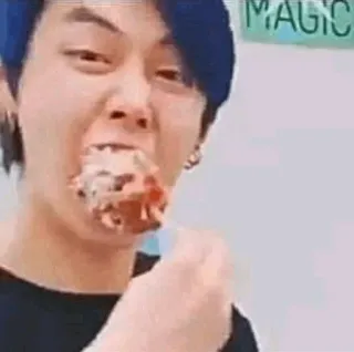 🦊 2bd75085 orang, makan, makanan, potret, wajah telegram sticker