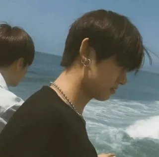 🦊 4351c6be orang, pantai, lautan, anting, kalung, potret telegram sticker