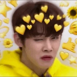 🦊 5477e42a hati, wajah, ekspresi, lucu, kuning telegram sticker