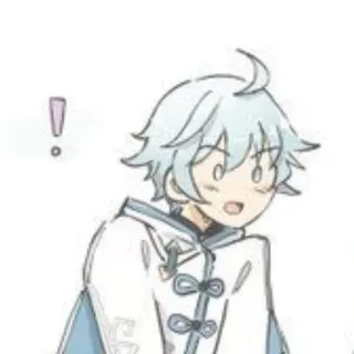 😮 717a97ce Chongyun Genshin Impact 动漫, 卡通, 重云, 原神, 可爱, 惊讶, 感叹号 telegram sticker