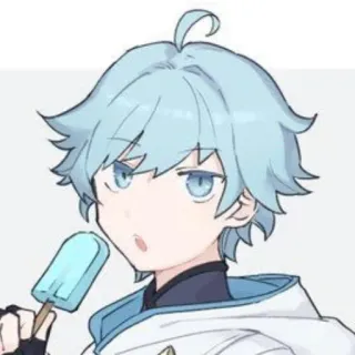 😯 99f12809 Chongyun Genshin Impact 动漫, Q版, 重云, 原神, 冰淇淋, 电子游戏, 角色 telegram sticker