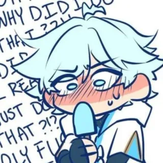 🥰 be6c081b WHY DID I DO THAT HOLY FUCK 动漫, 冰棒, 害羞, 文字, 卡通 telegram sticker