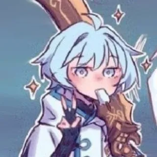 ✌ cc0b8341 Chongyun Genshin Impact 重云, 原神, 动漫, 角色, 游戏, 冰淇淋 telegram sticker