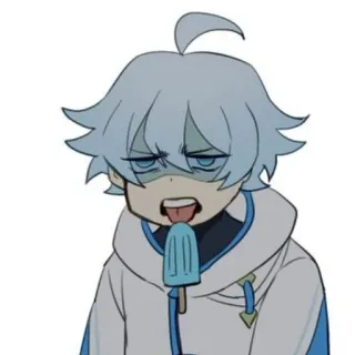 😡 cd080189 Chongyun Genshin Impact 重云, 原神, 动漫, 游戏, 蓝发, 冰棍, Q版 telegram sticker