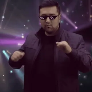 🕺 ac091e61 mann, sonnenbrille, jacke, party, tanzen telegram sticker