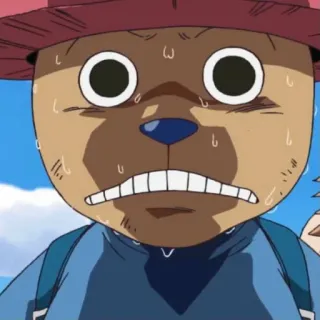 😓 6bb77bd5 Tony Tony Chopper One Piece Anime, Chopper, One Piece, Sudando, Asustado telegram sticker