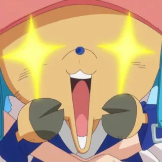 🤩 8cab1ae3 Tony Tony Chopper One Piece Anime, Personaje, Emocionado, Feliz, Dibujos animados telegram sticker