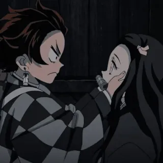 😡 661c3bb0 Tanjiro Kamado Demon Slayer อนิเมะ, ดาบพิฆาตอสูร, ทันจิโร่, เนซึโกะ, พี่น้อง telegram sticker