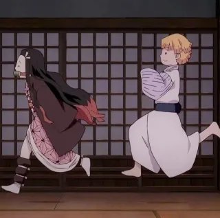 🏃‍♀️ b43ee5da Nezuko Demon Slayer อนิเมะ, ดาบพิฆาตอสูร, เนซึโกะ, ทันจิโร่, วิ่ง telegram sticker