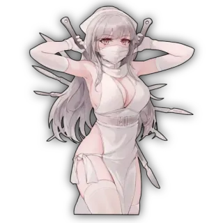 🔥 2c24608e ragazza anime, infermiera, coltello, arma, maschera telegram sticker
