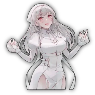 🔥 63e362ea ragazza anime, infermiera, capelli bianchi, occhi rossi, anime, manga telegram sticker