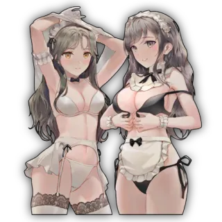 🔥 8790126c Anime, Ragazze, Maid, Intimo, Cartoni animati telegram sticker