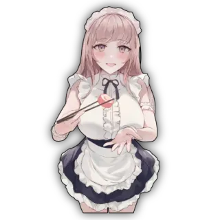 🔥 b5be7d44 Anime, Maid, Carino, Capelli rosa, Kawaii, Personaggio telegram sticker