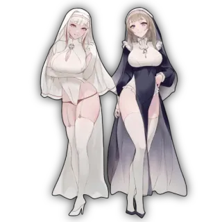 🔥 e215441e suore, anime, illustrazione, cartoni animati, sexy, religione telegram sticker
