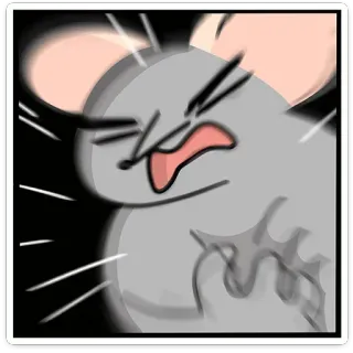 🥴 24785ee5 souris, dessin animé, émotion, en colère, désespéré, animal telegram sticker