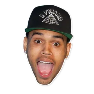 😸 9038e552 Chris Brown B PYRAMID クリス・ブラウン, ピラミッド, 顔, ポートレート, ラッパー, ミュージシャン telegram sticker