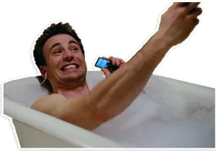 🛁 c6549dbc man, bathtub, phone, bubbles, selfie telegram sticker
