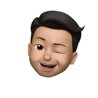 😉 201bf50d Memoji, Avatar, Gesicht, Zwinkern, Emoji, Person whatsapp sticker