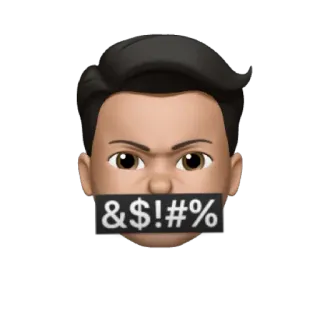 🤬 9c2e1e9f &$!#% Emoji, zensiert, zum Schweigen gebracht, wütend, Symbole, Ausdruck, Mund, Protest whatsapp sticker