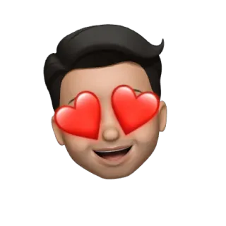 😍 e5f79cd9 memoji, emoji, Herzaugen, Liebe, Gesicht whatsapp sticker