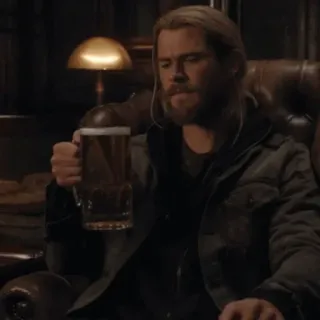 ⚡️ 9be6b53a Thor Thor, beer, Marvel, superhero, drinking telegram sticker