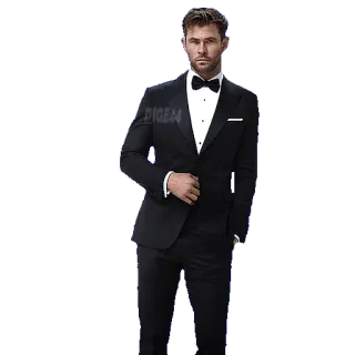 🤨 1521dcf9 Chris Hemsworth chris hemsworth, schauspieler, smoking, festliche kleidung, mann, promi telegram sticker