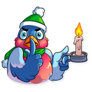 🤐 02c719d0 鸟, 冬天, 蜡烛, 安静, 平静, 嘘, 圣诞节 telegram sticker