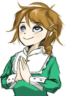 😊 3033346d cartone animato, ragazza, preghiera, croce, religioso whatsapp sticker